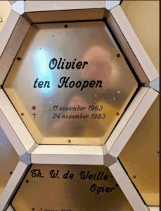 Memorial for Olivier ten Hoopen, 11 November 1963 to 24 November 1983